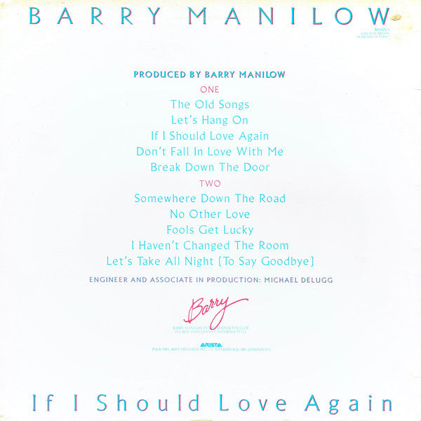 Barry Manilow : If I Should Love Again (LP, Album)