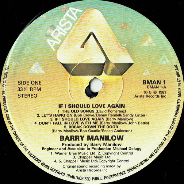 Barry Manilow : If I Should Love Again (LP, Album)