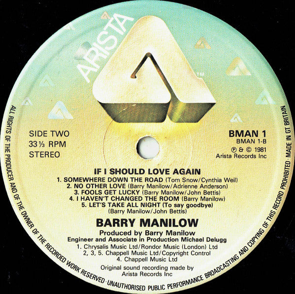 Barry Manilow : If I Should Love Again (LP, Album)