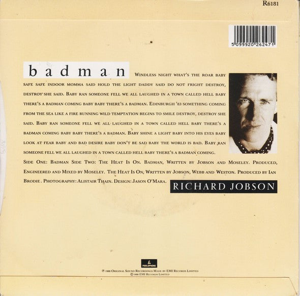 Richard Jobson : Badman (7")