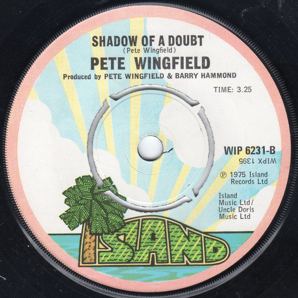 Pete Wingfield : Eighteen With A Bullet (7", Single)