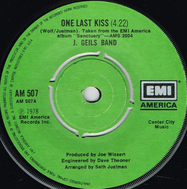 The J. Geils Band : One Last Kiss  (7", Single)