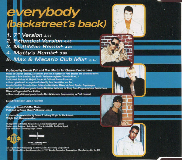 Backstreet Boys : Everybody (Backstreet's Back) (CD, Single)