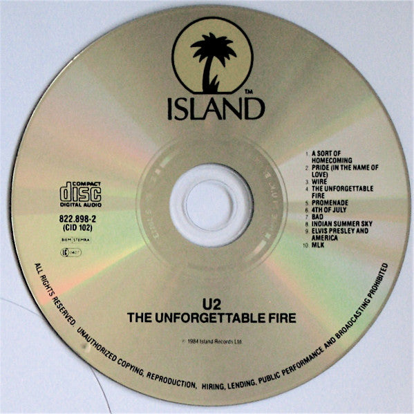 U2 : The Unforgettable Fire (CD, Album)