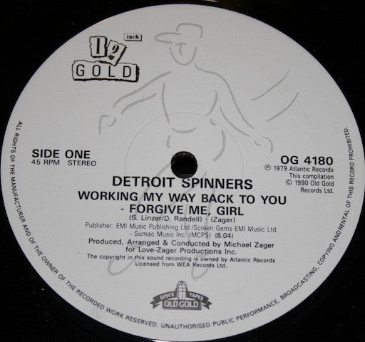 Detroit Spinners* : Working My Way Back To You (12")