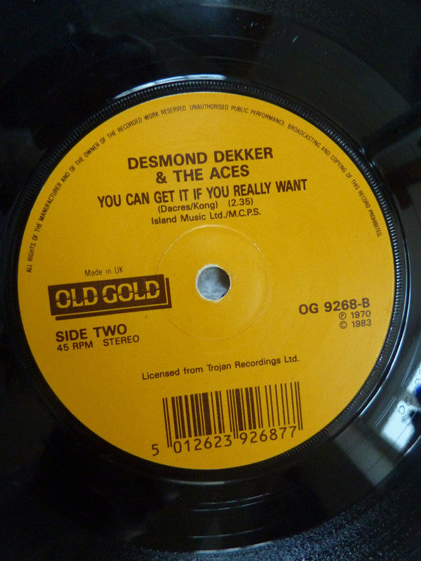 Desmond Dekker & The Aces : The Israelites / You Can Get It If You Really Want (7", Single, RE, RP)