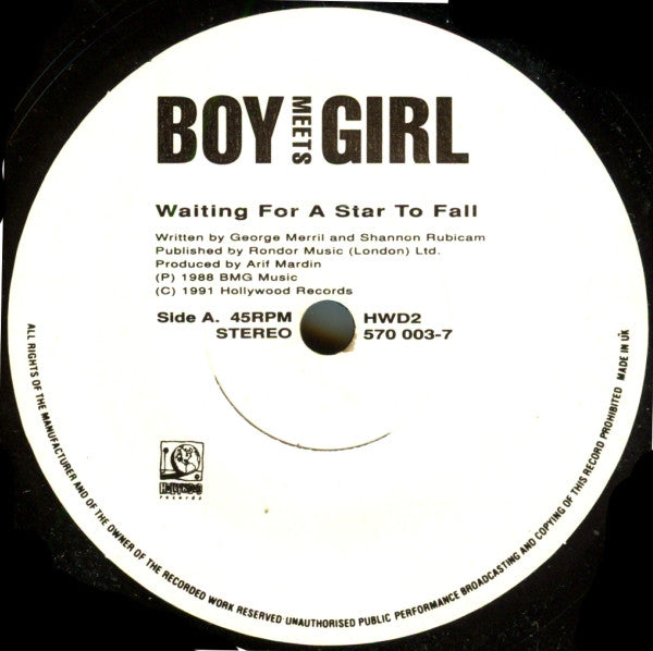 Boy Meets Girl : Waiting For A Star To Fall (7", Single)