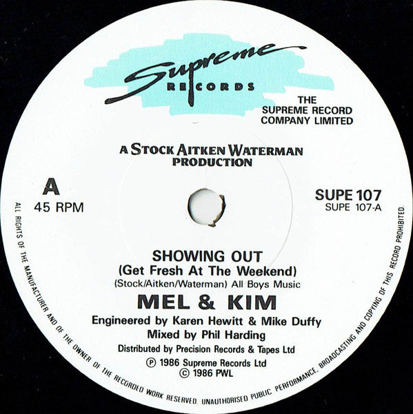 Mel & Kim : Showing Out (7", Single, Hat)