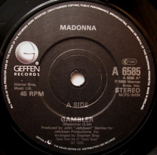 Madonna : Gambler (7", Single)