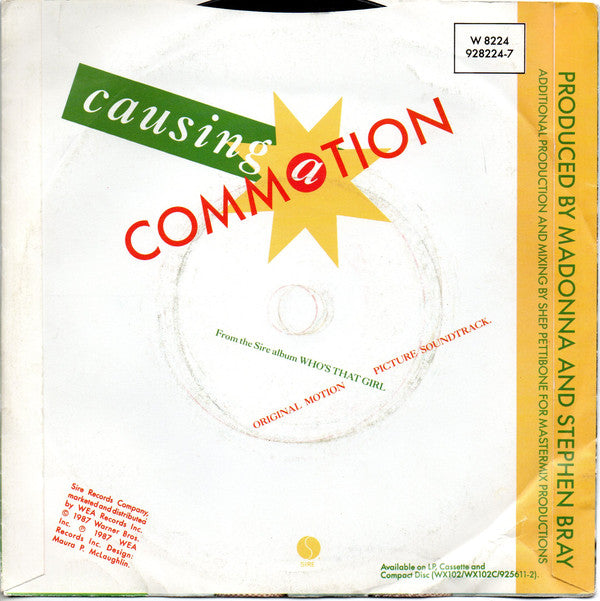 Madonna : Causing A Commotion (7", Single, Sil)