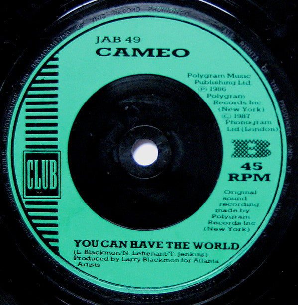 Cameo : Back & Forth (7", Single, Gre)