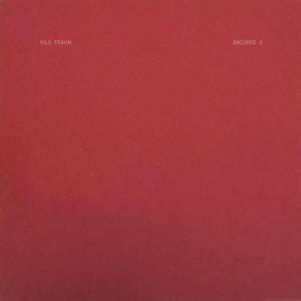 Nils Frahm : Encores 3 (12", EP)