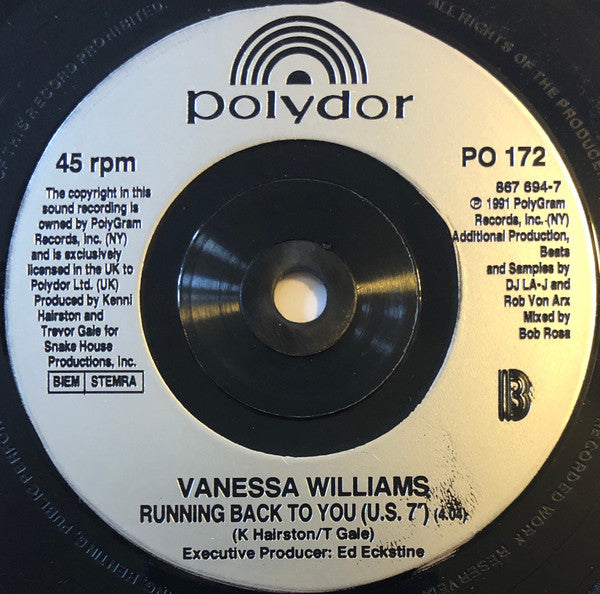 Vanessa Williams : Running Back To You (7", Single)