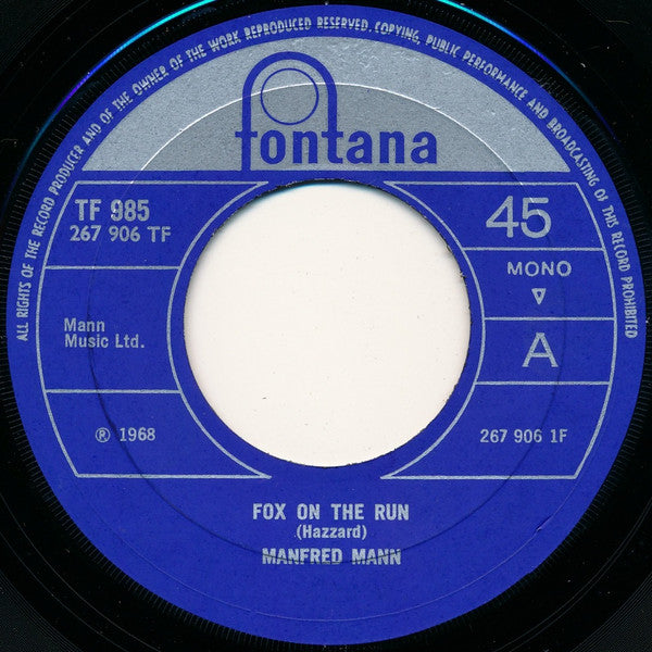 Manfred Mann : Fox On The Run (7", Single, Mono, Lar)