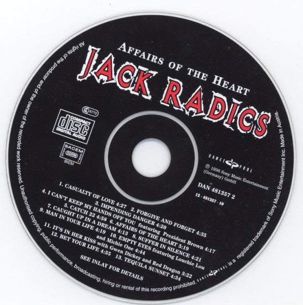 Jack Radics : Affairs Of The Heart (CD, Album)