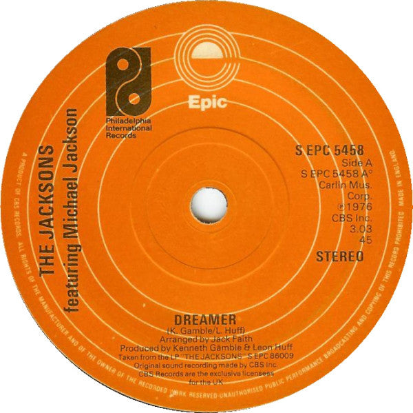The Jacksons Featuring Michael Jackson : Dreamer (7", Single, Pap)