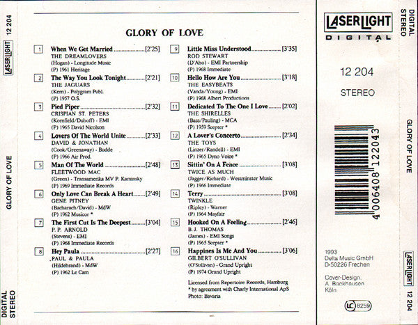 Various : Glory Of Love - Rock & Pop Ballads (CD, Comp)
