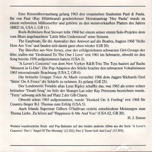 Various : Glory Of Love - Rock & Pop Ballads (CD, Comp)