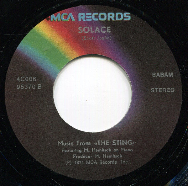 Marvin Hamlisch : Music From "The Sting" The Entertainer / Solace (7")