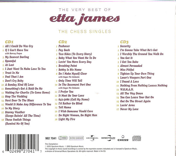 Etta James : The Very Best Of Etta James - The Chess Singles (3xCD, Comp + Box)