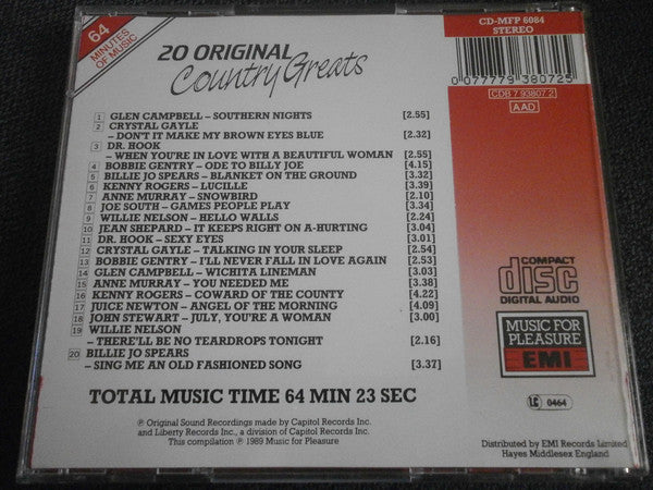 Various : 20 Original Country Greats (CD, Comp)