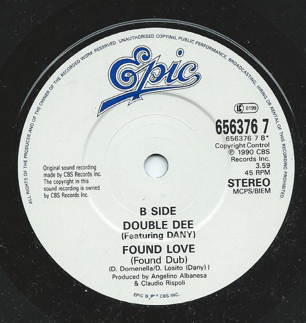 Double Dee Featuring Dany : Found Love (7", Single)