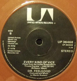 Dr. Feelgood : Milk And Alcohol (7", Single, Bro)