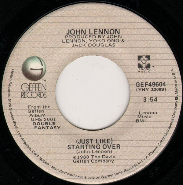 John Lennon : (Just Like) Starting Over (7", Single, SP )