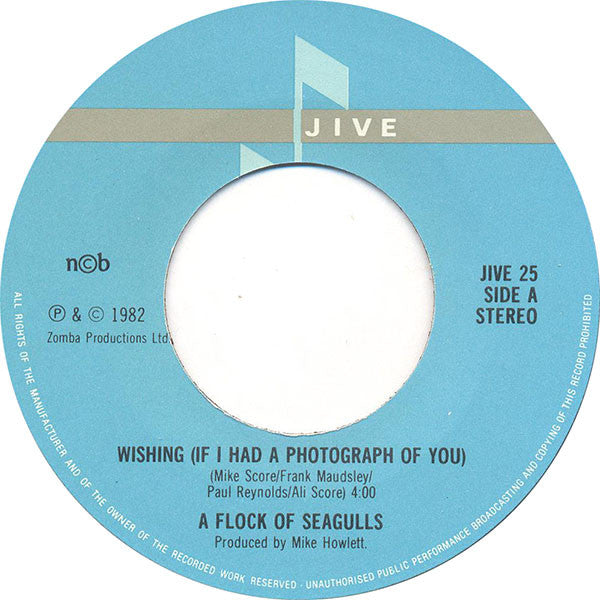 A Flock Of Seagulls : Wishing (If I Had A Photograph Of You) (7", Single)