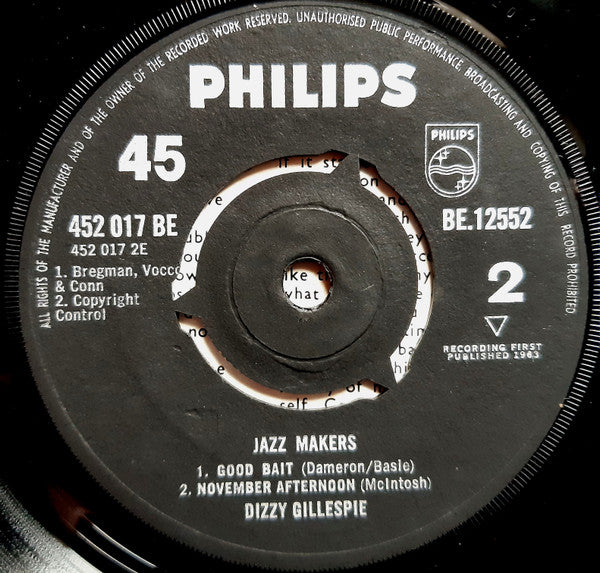 Dizzy Gillespie Sextet : Jazz Makers (7", EP, Mono)