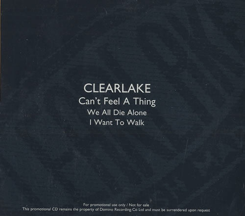 Clearlake : Can't Feel A Thing (CD, Single, Promo)