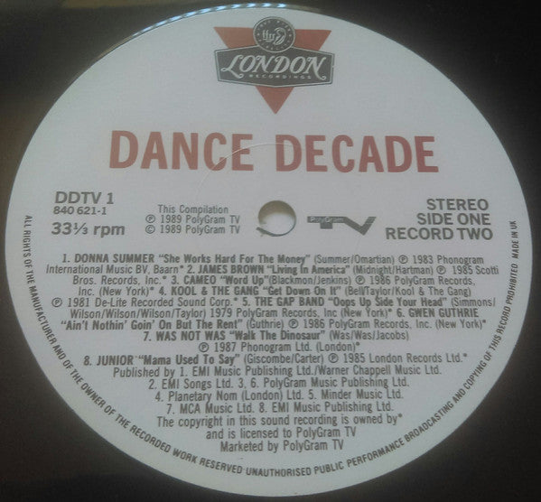 Various : Dance Decade - Dance Hits Of The 80's (2xLP, Comp, Gat)