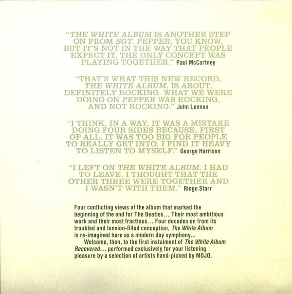 Various : The White Album Recovered No. 0000001 (CD, Album)