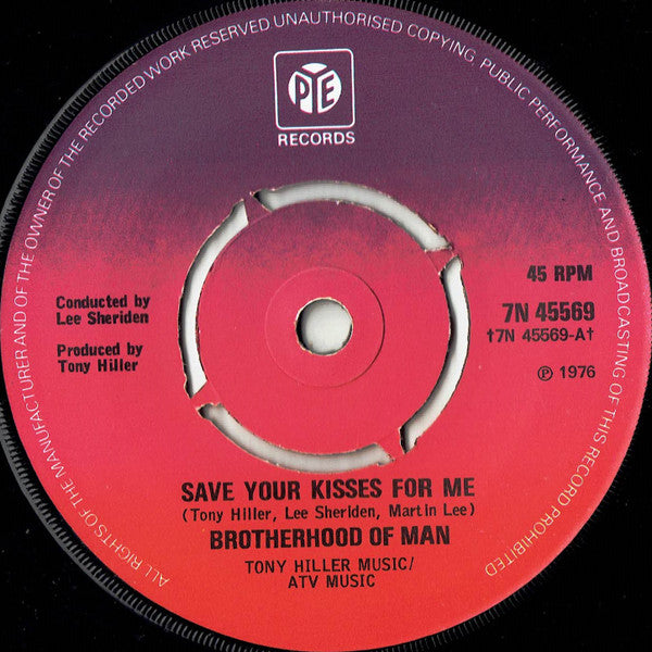 Brotherhood Of Man : Save Your Kisses For Me (7", Single, Pus)