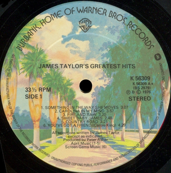 James Taylor (2) : James Taylor's Greatest Hits (LP, Comp)