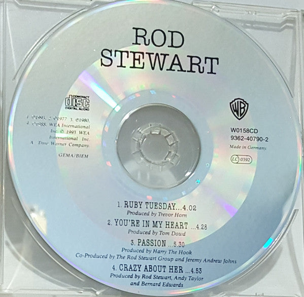 Rod Stewart : Ruby Tuesday (CD, Single, Dam)