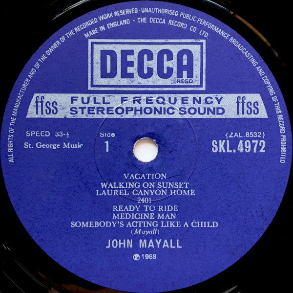 John Mayall : Blues From Laurel Canyon (LP, Album)
