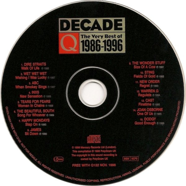 Various : Decade The Very Best Of 1986-1996 (CD, Comp)