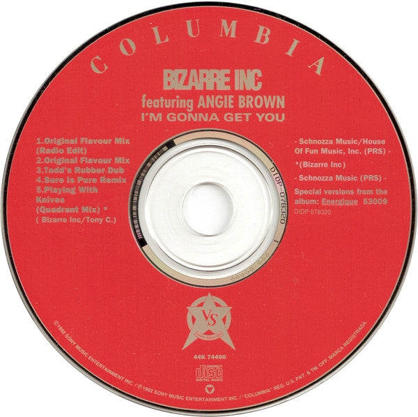 Bizarre Inc Featuring Angie Brown : I'm Gonna Get You (CD, Maxi)