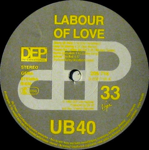 UB40 : Labour Of Love (LP, Album)