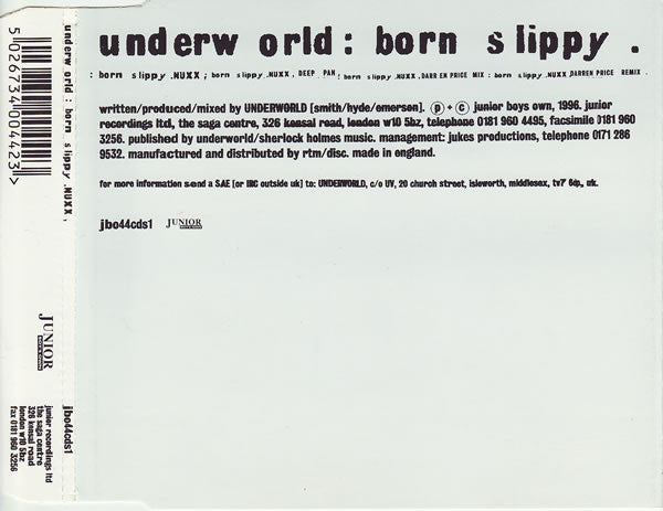 Underworld : Born Slippy .NUXX (CD, Single, CD1)