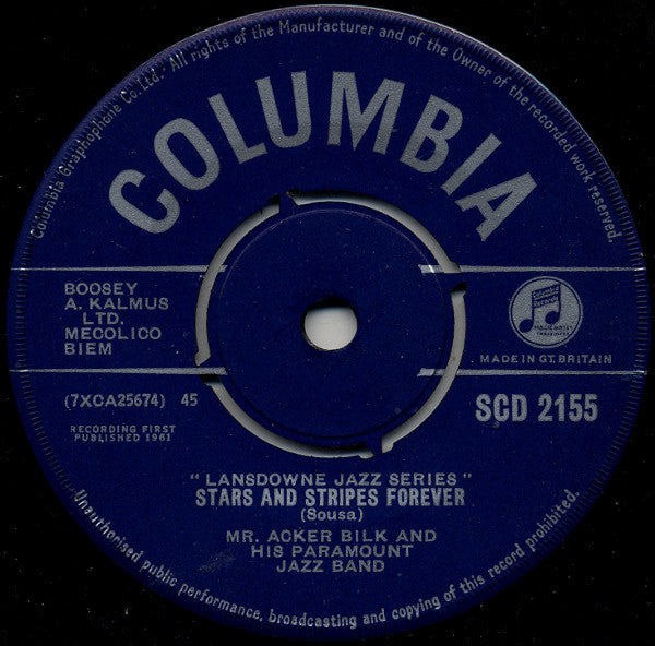 Mr. Acker Bilk And His Paramount Jazz Band* : Stars And Stripes Forever / Creole Jazz (7", Single, RE)