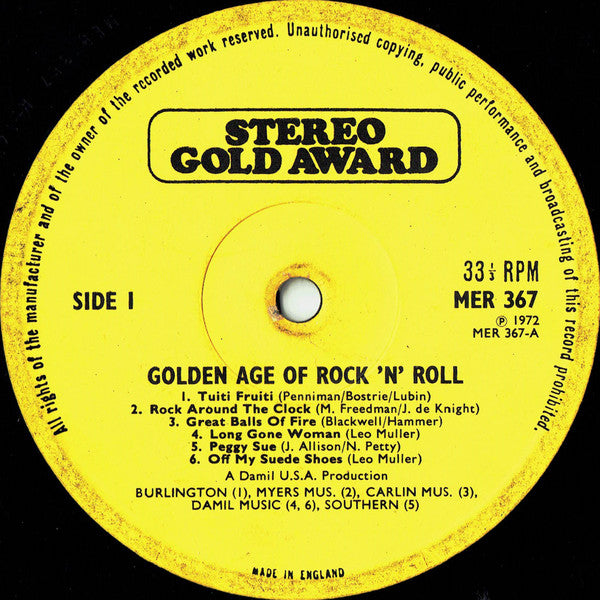 The Ripoffs : Golden Age Of Rock 'N' Roll (LP, Yel)