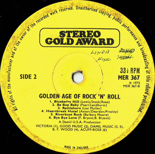 The Ripoffs : Golden Age Of Rock 'N' Roll (LP, Yel)