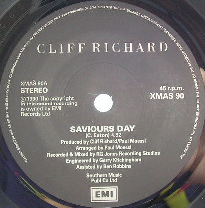 Cliff Richard : Saviours Day (7", Single, Bla)