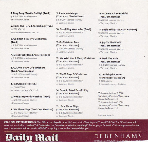 Unknown Artist : 20 Classic Christmas Carols (CD, Comp, Promo)