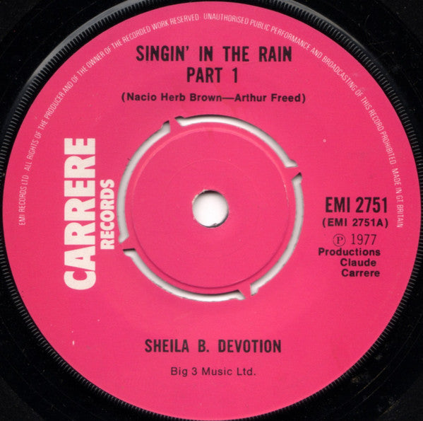 Sheila B. Devotion* : Singin' In The Rain (7", Single, Pus)