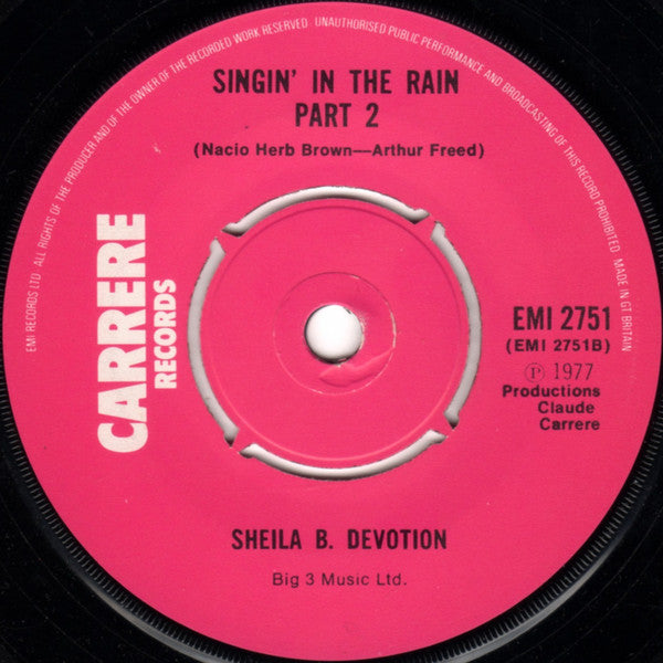 Sheila & B. Devotion : Singin' In The Rain (7", Single, Pus)