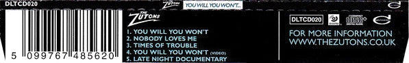 The Zutons : You Will You Won't... (CD, Single, Enh)