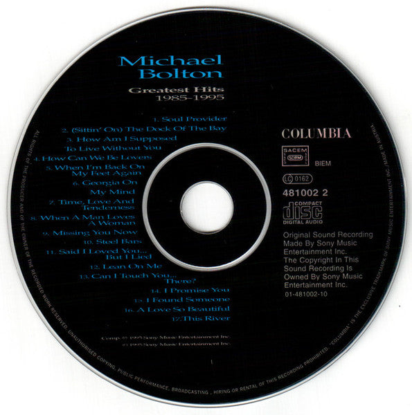 Michael Bolton : Greatest Hits (1985 - 1995) (CD, Comp, RE, RM)